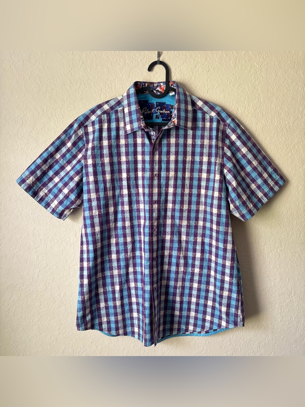 Robert Graham | Men's Plaid Purple Blue Patterned Classic Fit Button Down Shirt